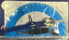 Compass And Protractor Set For Math Classes And Drafting New