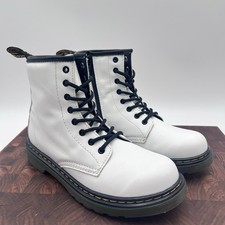 Dr. Martens 1460 Junior White Smooth Leather Original Combat Boots Size 3 Youth