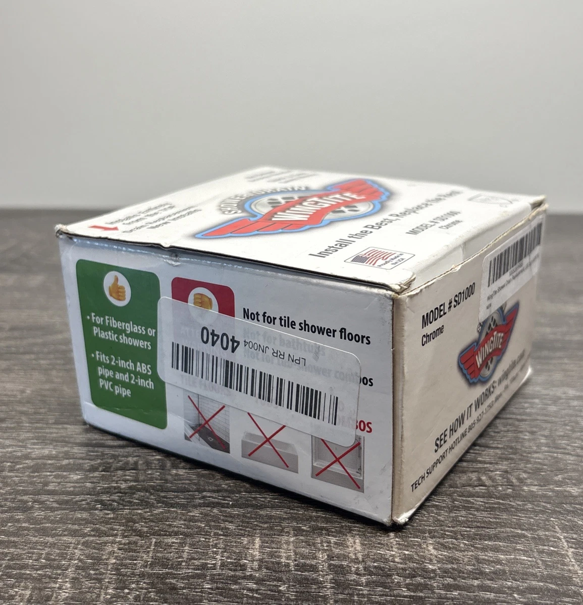 Shower Drain Replacement, Chrome WingTite Model SD1000 photo 4