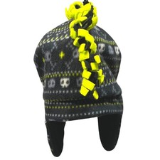 Kids 4-7 Years Fun Skull Pattern Fleece Trapper Gaming Hat with Mohawk  Braid