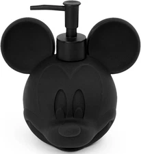 Jay Franco Disney Mickey Mouse Soap Dispenser - Black Resin Lotion Pump - Bathro