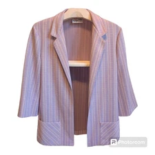 Vintage The Traveler By Connie Jacket/Blazer Lilac Purple Striped