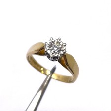 18ct Gold Diamond Ring Band Size K 18k Yellow Gold Hallmarked 1979 Engagement