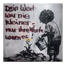 Quadro originale pezzo unico firmato astratto arte moderna pittura quadro art Banksy 