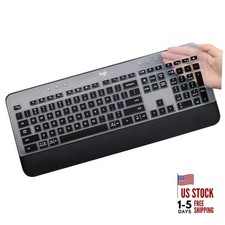Keyboard Cover Skin for Logitech MK545 MK540 Wireless Keyboard, Logitech Black