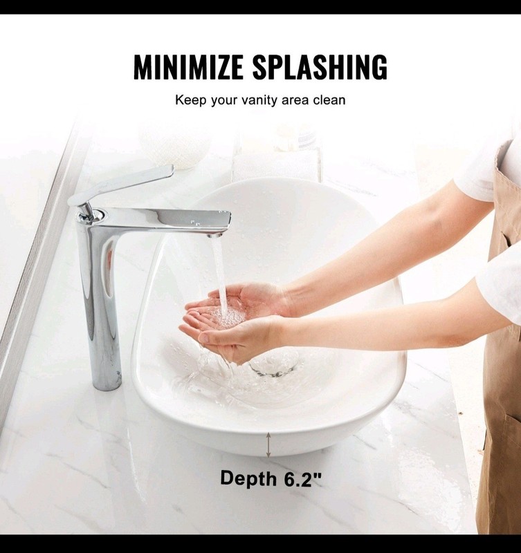 Ocealagoon OC3601 White Ceramic Vessel Bathroom Sink Oval w/ Drain