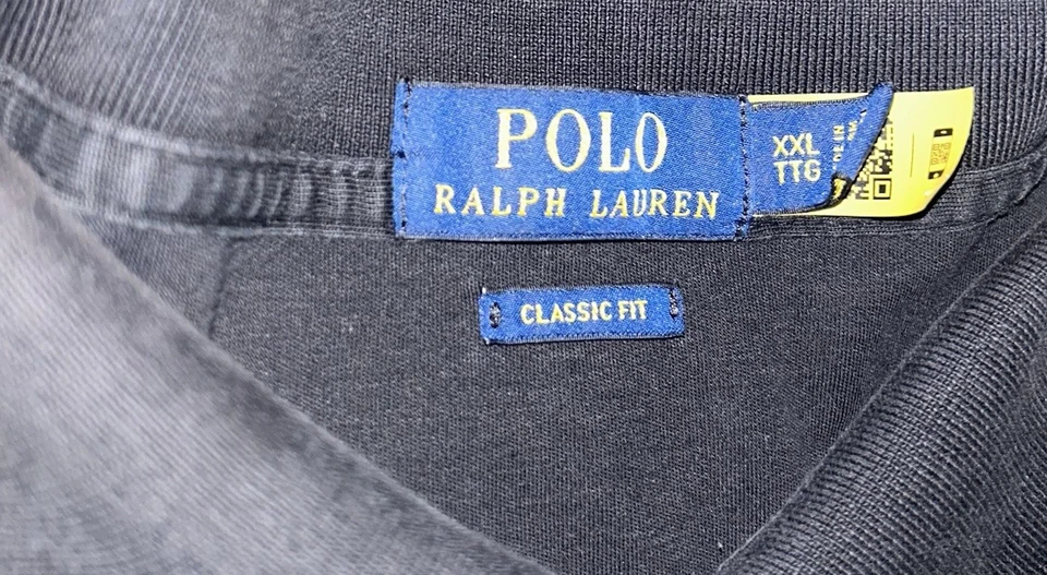 Ralph Lauren Polo Shirt Mens XXL Charcoal Classic Fit Long Sleeve Flesh Pony - Image 3 of 4