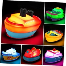 Bath Toys, 6 Packs Light up Boat Floating Rubber Set, Flashing Color Changing