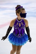 Professional Figure Skating Performance Costume with Genuine Swarovski Crystals
