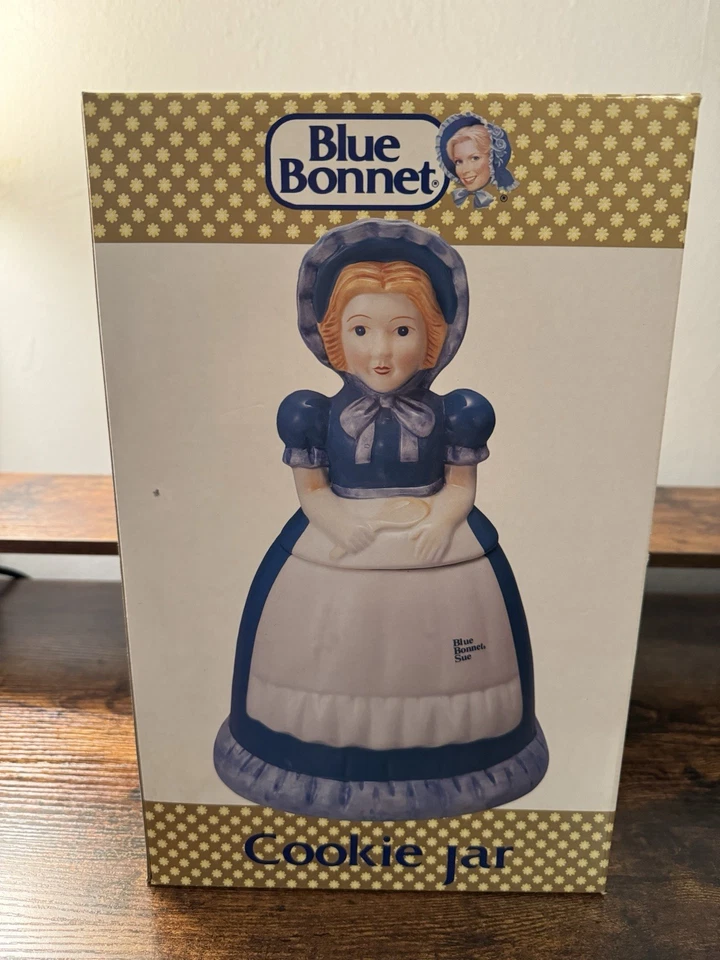 Tarro de galletas Nabisco Blue Bonnet Sue 1989 vintage - 12"" Foto 3 de 4