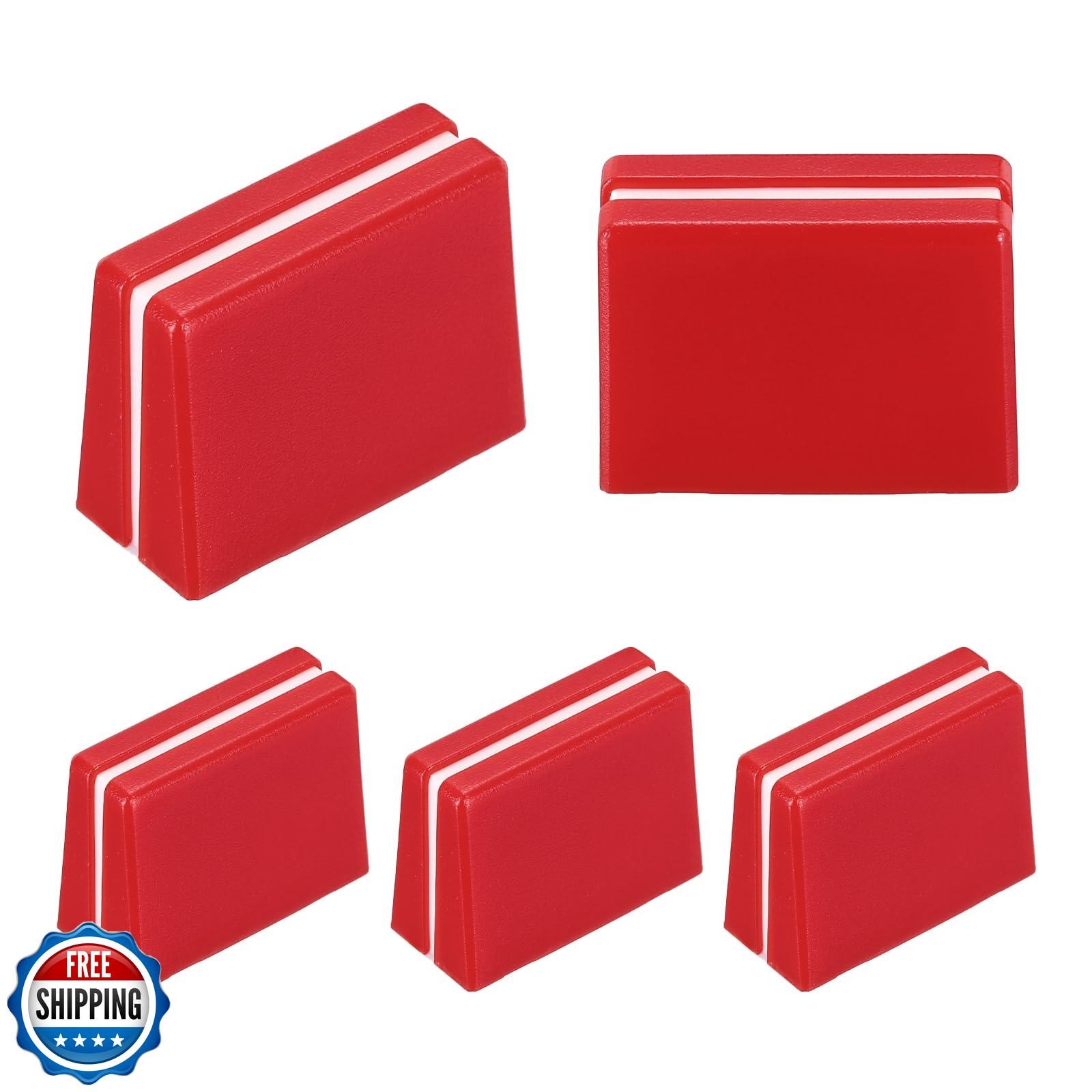 MECCANIXITY Universal Fader Knobs, Red Mixer Fader Caps Slider Potentiometer 