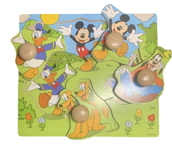 Rompecabezas de perilla gigante de madera de Mickey Mouse y sus amigos de Disney para 18 meses más Foto 2 de 3