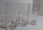 Vintage Federal Glass Royal Rose Etched Glasses (3) , 5.5"T  2.75" D