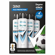 Degree Max Protection 3-in-1 Dry Spray Antiperspirant Extra Time Fresh 4pk