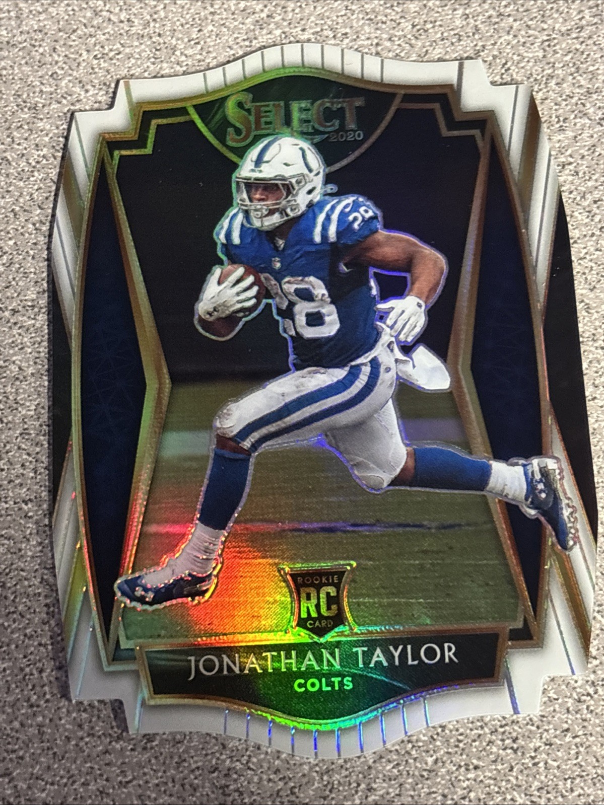 JONATHAN TAYLOR 2020 PANINI SELECT #153 DIE-CUT ROOKIE WHITE PRIZM RC