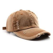 Vintage Baseball Cap Ragged Hat Sun Hat Trucker Cap Medium-Large Camel