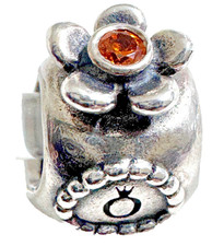 PANDORA Sterling Silver Orange CZ Perfume Bottle Charm 790427OCZ