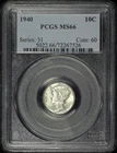1940 Mercury Dime PCGS MS-66