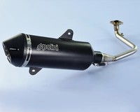 Polini 190.0075 Maxi-Scooter Komplett Auspuffanlage - Aluminium Schwarz SYM