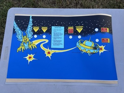 *NOS* 1980s *PHOENIX* Arcade Game Control Panel Overlay, CPO Screened Die Cut