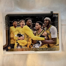 Topps 2025-26 NBA Pacers Checklist #280 Haliburton Pacer Vets Lead Indy