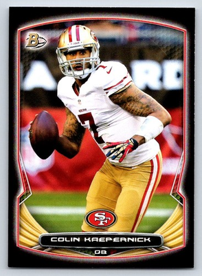 #ad 2014 Bowman 79 Colin Kaepernick Veterans Black San Francisco 49ers Card $1.64