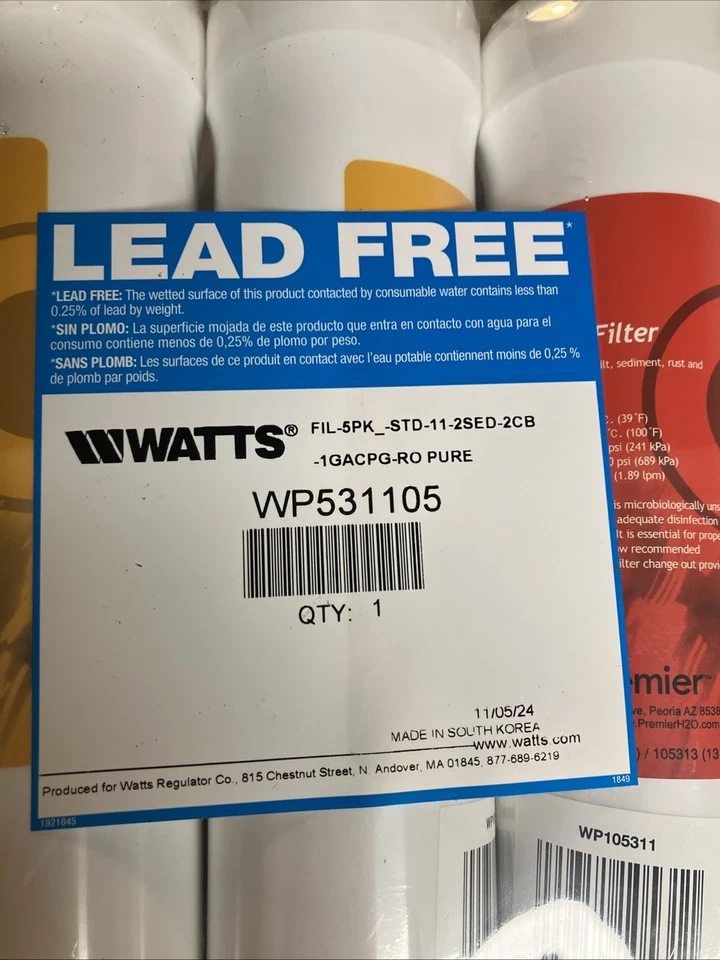 Premier 2 Red Sediment Filter, 2 Yellow Pre Carbon Filter And 1 Blue Post Carbon - Image 3 of 3