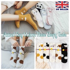 Ladies Girls Boys Cartoon Animals Fluffy Socks Slipper Warmer Christmas Novelty