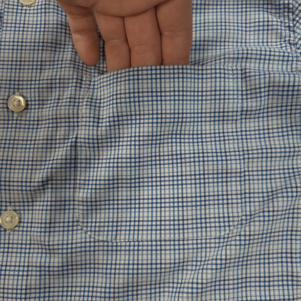 Camisa Johnnie O Niños 16 Azul Cuadros Gallagher Prep Formance Rendimiento Elástica Foto 4 de 4