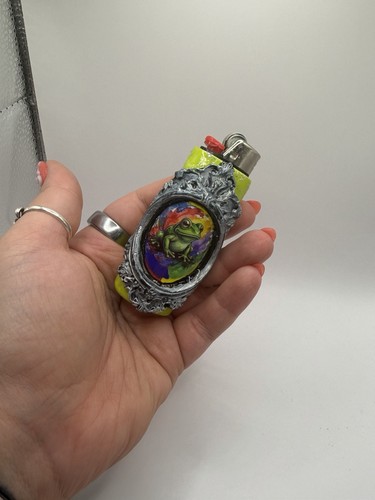 Bic Lighter Sleeve, Frog Framework, Smoking, Accessory, Polymer, Clay Handmade - Afbeelding 3 van 11