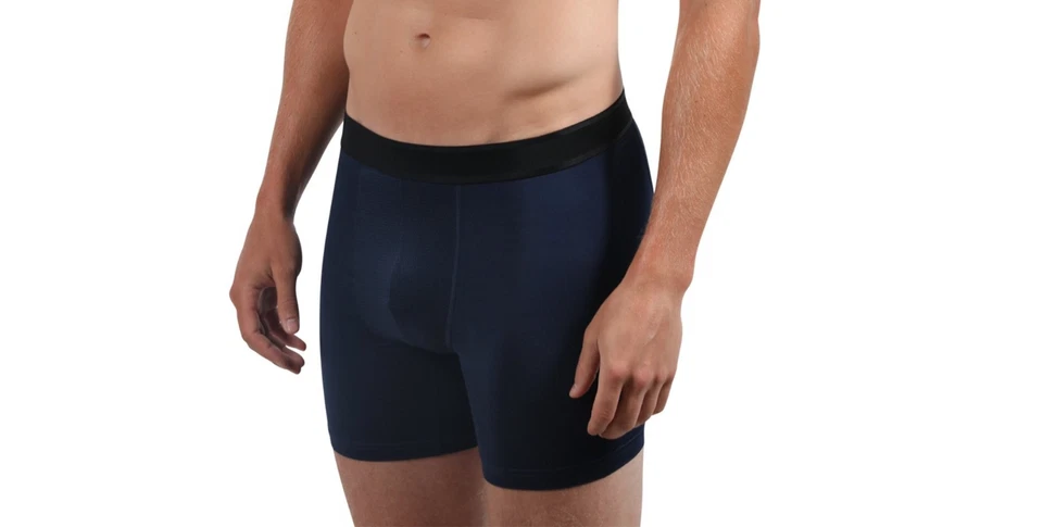 Calzoncillos boxer de malla Athletic Works para hombre, paquete de 3 azules y azules oscuros Foto 2 de 4