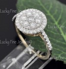 3.27 ct 14k Solid Yellow Gold Natural Diamond Earring Pendant Ring Set Cluster — photo 9