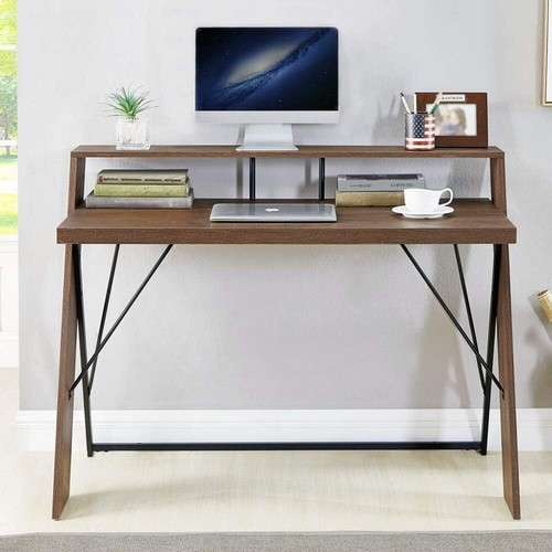 Computer Desk Metal Wood Writing Desk Study Table Home Office - Picture 2 of 6