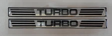 Vintage 80's 90's Automotive Door Handle Insert Accent Trim TURBO BLACK