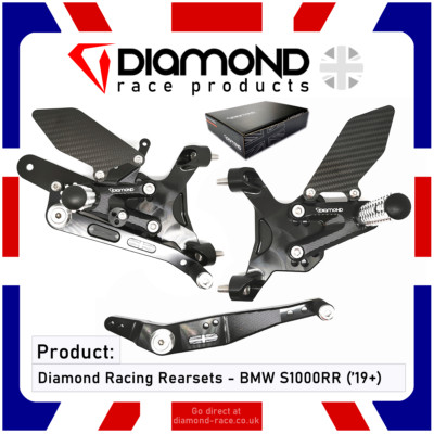 DIAMOND RACE PRODUCTS - BMW S1000RR 2020 '20 REARSET FOOTREST KIT (schwarz/silber)