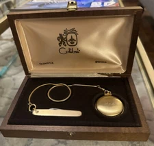 Colibri Pocket Watch And Knife. Vintage Rare Gold Plated