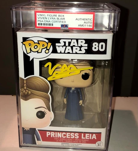 Vivien Lyra Blair Star Wars Young Princess Leia 80 Signed Funko PSA Encapsulated