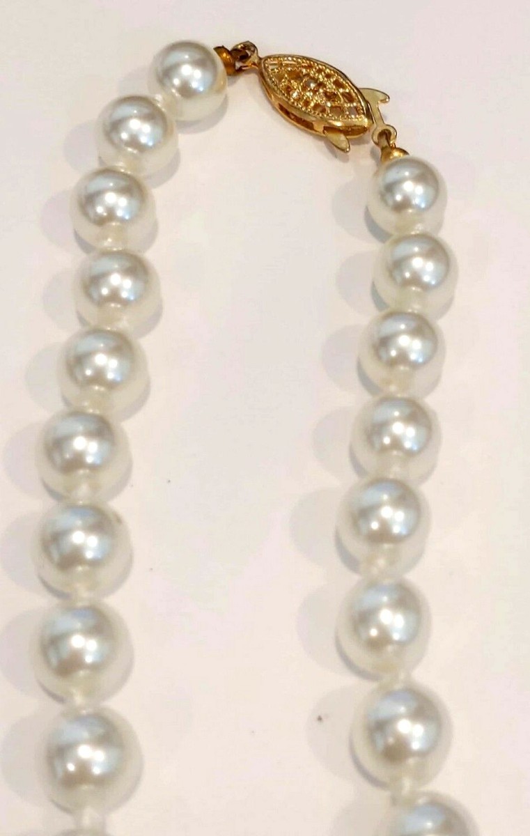 Lot De 7 Colliers En Fausses Perles Acryliques, Différentes Longueurs - Occasion, Couleur Ivoire