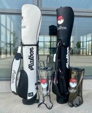 Malbon Golf Caddy Bag color White or Black leather with 2 hood covers Japan