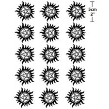 15pcs Supernatural SPN Cosplay Dean & Sam Winchester Chest Tattoo Stickers