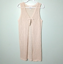 Vintage 90s Vest size Medium Large, Cream Cottagecore 70s Style Hippie stain