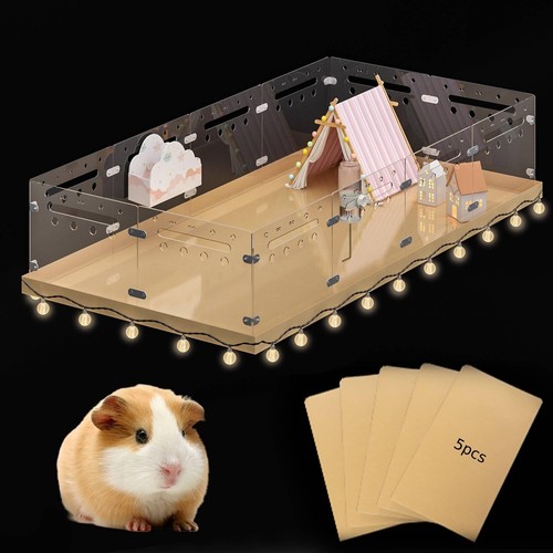 COZIWOW Acrylic Guinea Pig Cage, 4ft x 2ft DIY Extendable Large Habitat