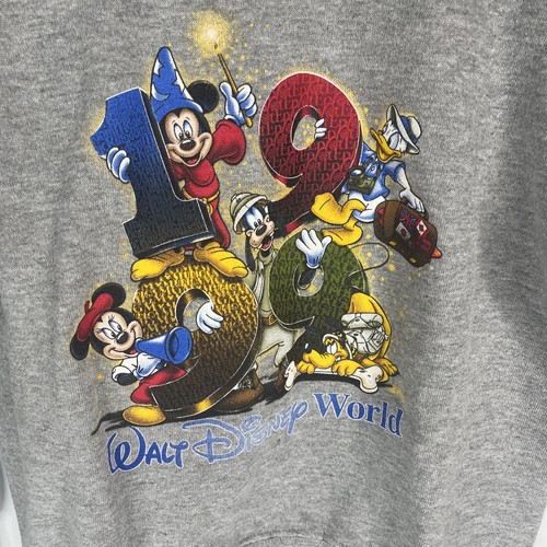 VIntage Disney Youth Medium 7/8 Year 1999 Disney Sweater Gray Crew Neck - Picture 2 of 8