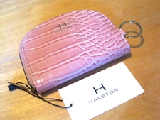 HALSTON Heritage Wallet Vegan Croc Coin/Change Purse Credit Card Holder NWT Pink
