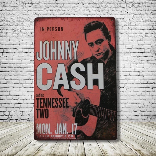 Johnny Cash Vintage Style Tin Metal Bar Sign Poster Man Cave Collectible New