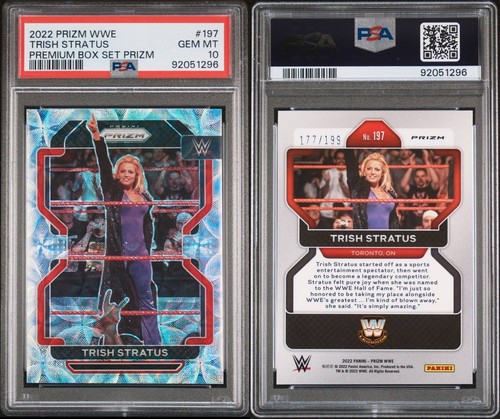 Trish Stratus 2022 Panini WWE Prizm Premium Box Set Scope #197 177/199 PSA 10