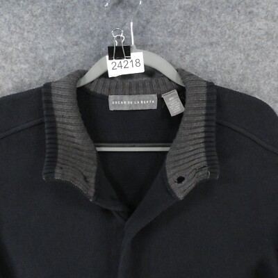 Oscar De La Renta Sweater Cardigan Mens XXL Button Up Navy w