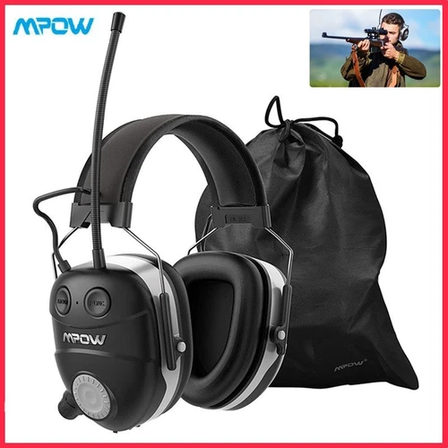 Mpow AM/FM Radio Protezione Orecchie Cuffie Bluetooth NRR 29dB Cuffie Paraorecchie - Foto 1 di 9