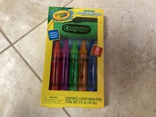 Crayola Bathtub Body Wash Pen Set 5 Pens 5 Fruity Scents Terry Washcloth NEW