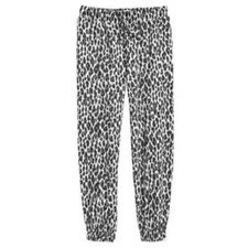 Treasure  Bond Kids Old School Joggers In White Black Snow Leopard L 10/12 NWT
